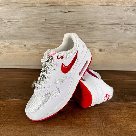 Nike Air Max 1 Valentiness Day Mens Size 12 White University Red HV2303 100 - Picture 1 of 8